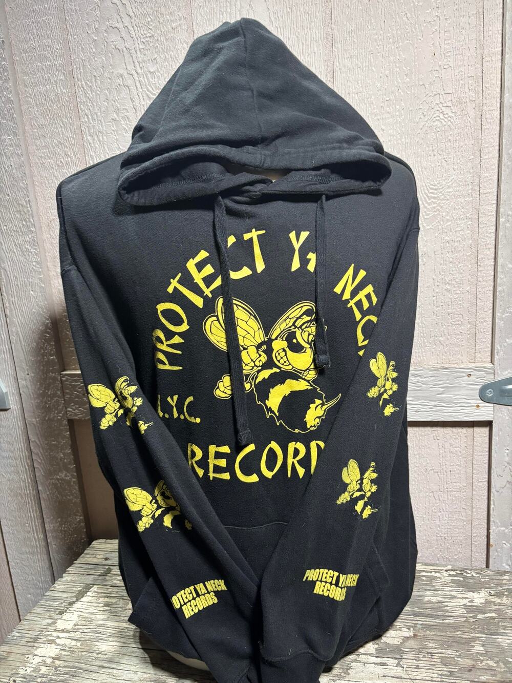 WuTang Clan Protect Ya Neck Records Black Sweatshirt Size XL Official rap hoodie